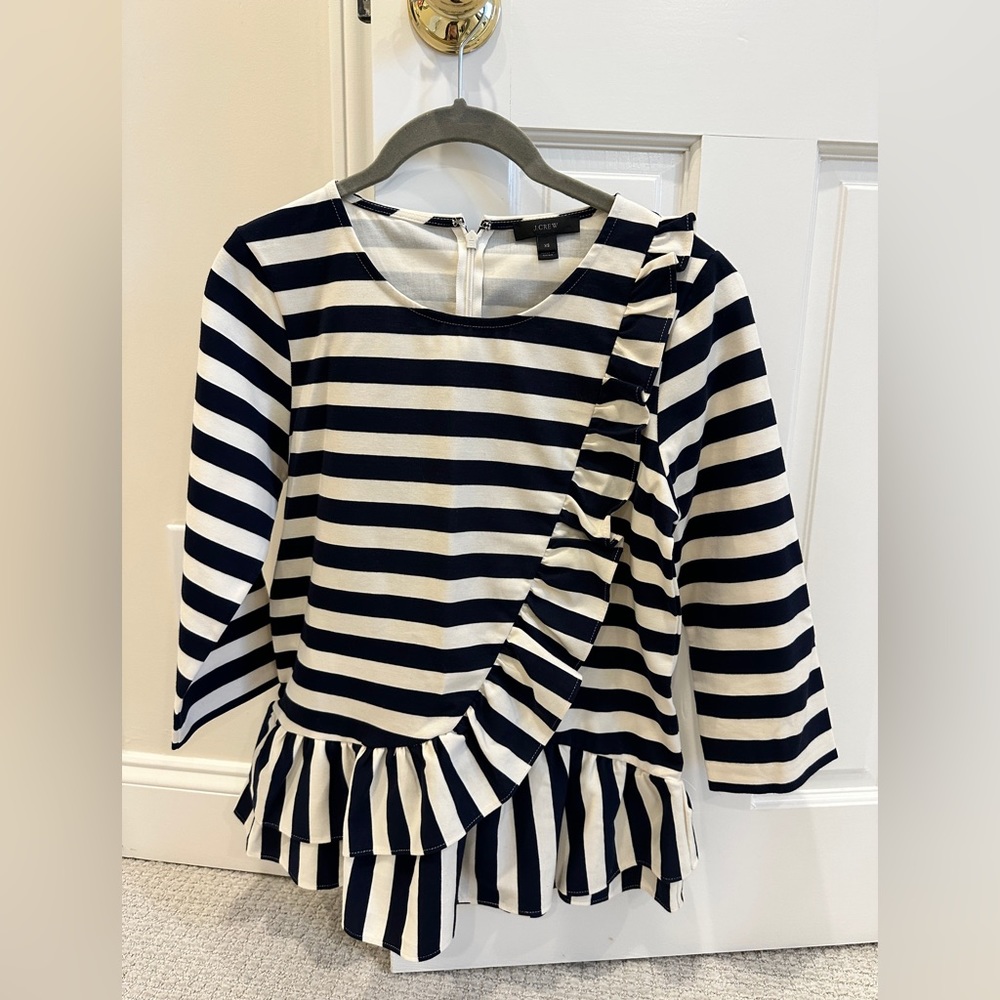 JCREW ruffle hem peplum top NWOT